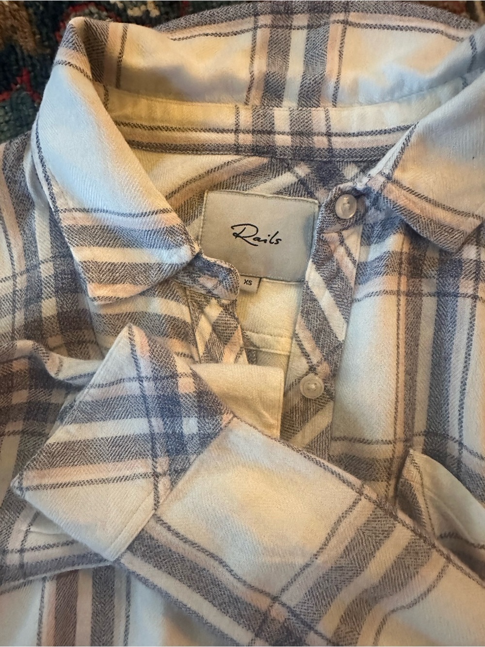 : Rails Soft Plaid Flannel Shirt XS —pink blue